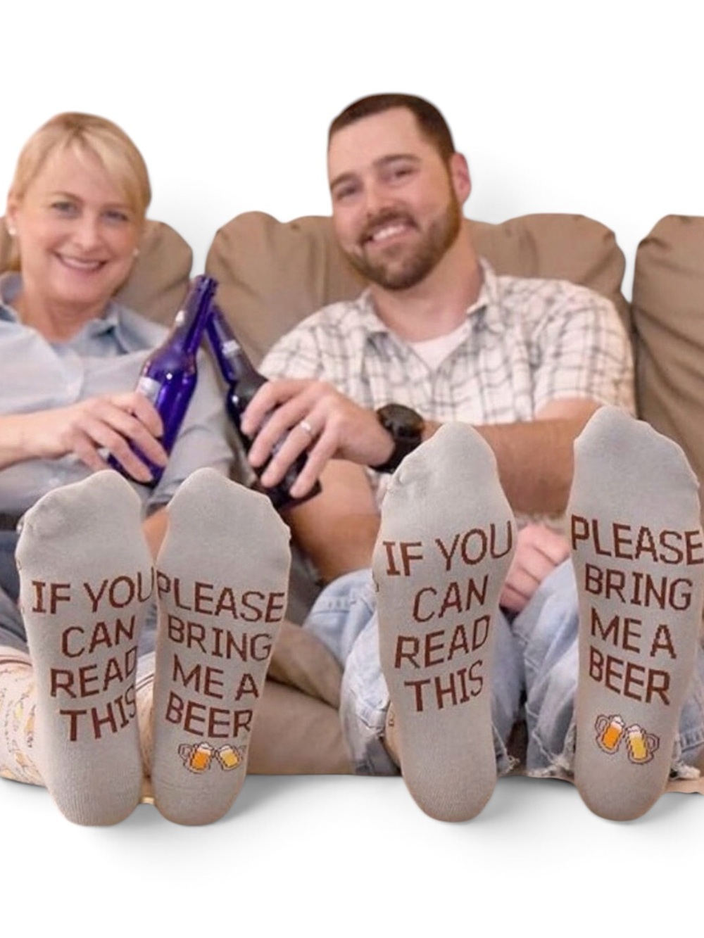 Saucey Socks “Please Bring Me a Beer” Knee‑High Socks – Funny Beer Gift – Size L - Picture 11 of 14